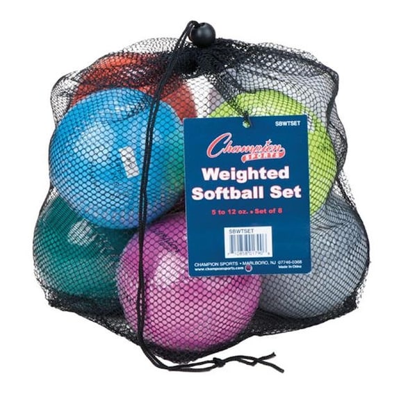 Champion Sports SBWTSET 12 in. Weighted Training Softball Set; Multi color - Set of 8 SBWTSET - main